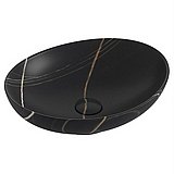 כיור חרס מונח אובלי שחור מבריק 41X33X14.5 כיור חרס מונח אובלי שחור מבריק 41X33X14.5