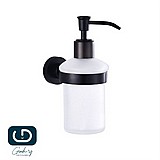 דיספנסר לסבון נוזלי שחור עם רוזטה דיספנסר לסבון נוזלי שחור עם רוזטה