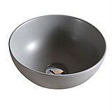 כיור חרס מונח עגול אפור מט 28X28X12 כיור חרס מונח עגול אפור מט 28X28X12