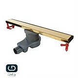 תעלת ניקוז מלבנית 60/80 בגימור זהב (ציפוי PVD) / ריצוף תעלת ניקוז מלבנית 60/80 בגימור זהב (ציפוי PVD) / ריצוף