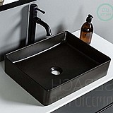 כיור חרס מונח מלבני שחור 47x37x11 כיור חרס מונח מלבני שחור 47x37x11