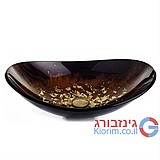כיור מונח זכוכית עלים חום 54X36 כיור מונח זכוכית עלים חום 54X36