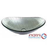 כיור מונח זכוכית כסוף מנוקד 54X36 כיור מונח זכוכית כסוף מנוקד 54X36