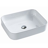 כיור חרס מונח מלבני לבן שוליים צרים 50x39x134 כיור חרס מונח מלבני לבן שוליים צרים 50x39x134