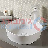 כיור חרס מונח מרובע לבן מט או שחור מט 44X44X13.5 כיור חרס מונח מרובע לבן מט או שחור מט 44X44X13.5
